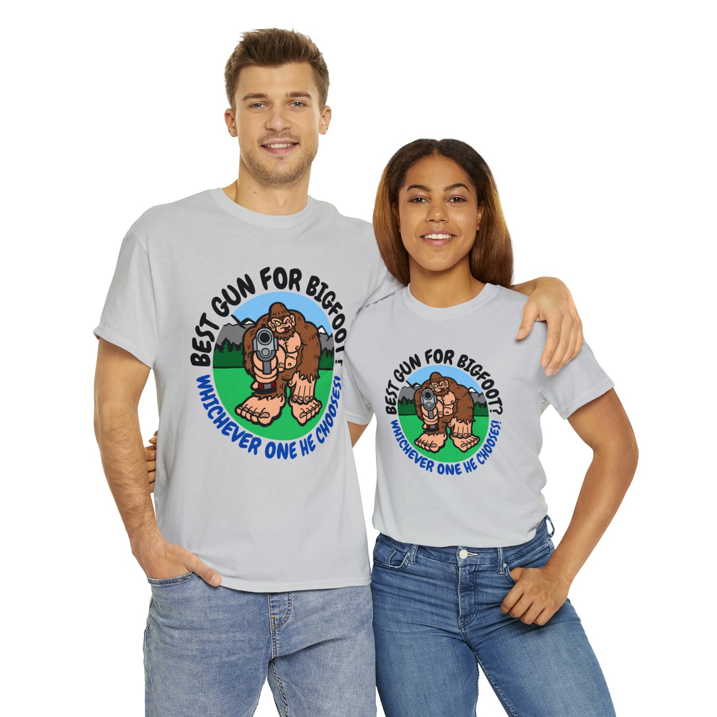 Best Gun for Bigfoot Unisex Heavy Cotton Tee