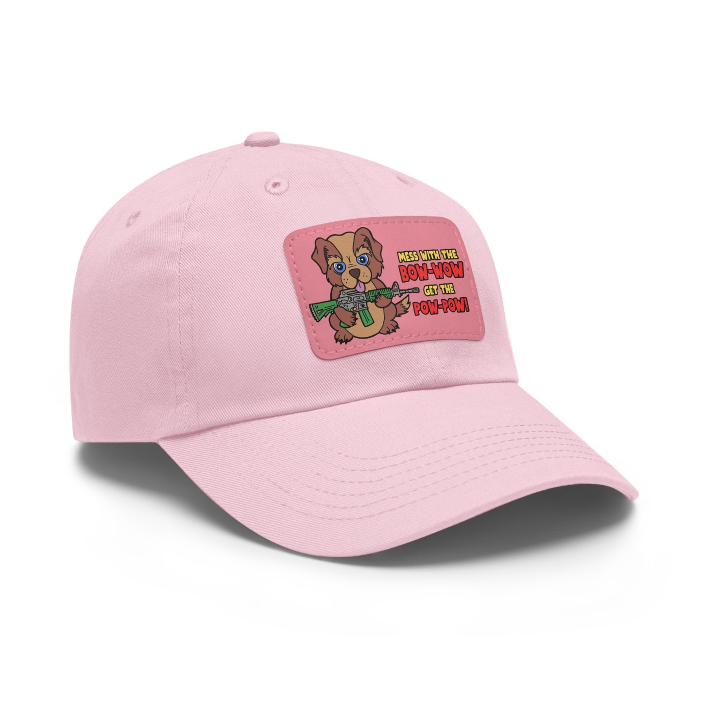 Bow-Wow/Pow-Pow! Dad Hat with Leather Patch (Rectangle)