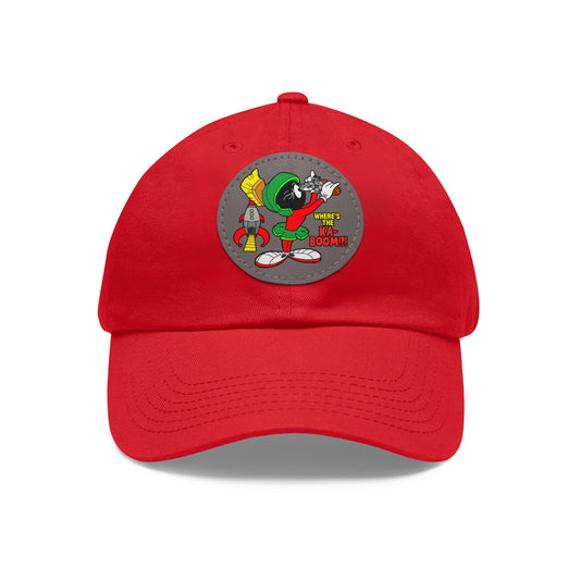 Where's the KA-BOOM!?! Dad Hat with Leather Patch (Round)