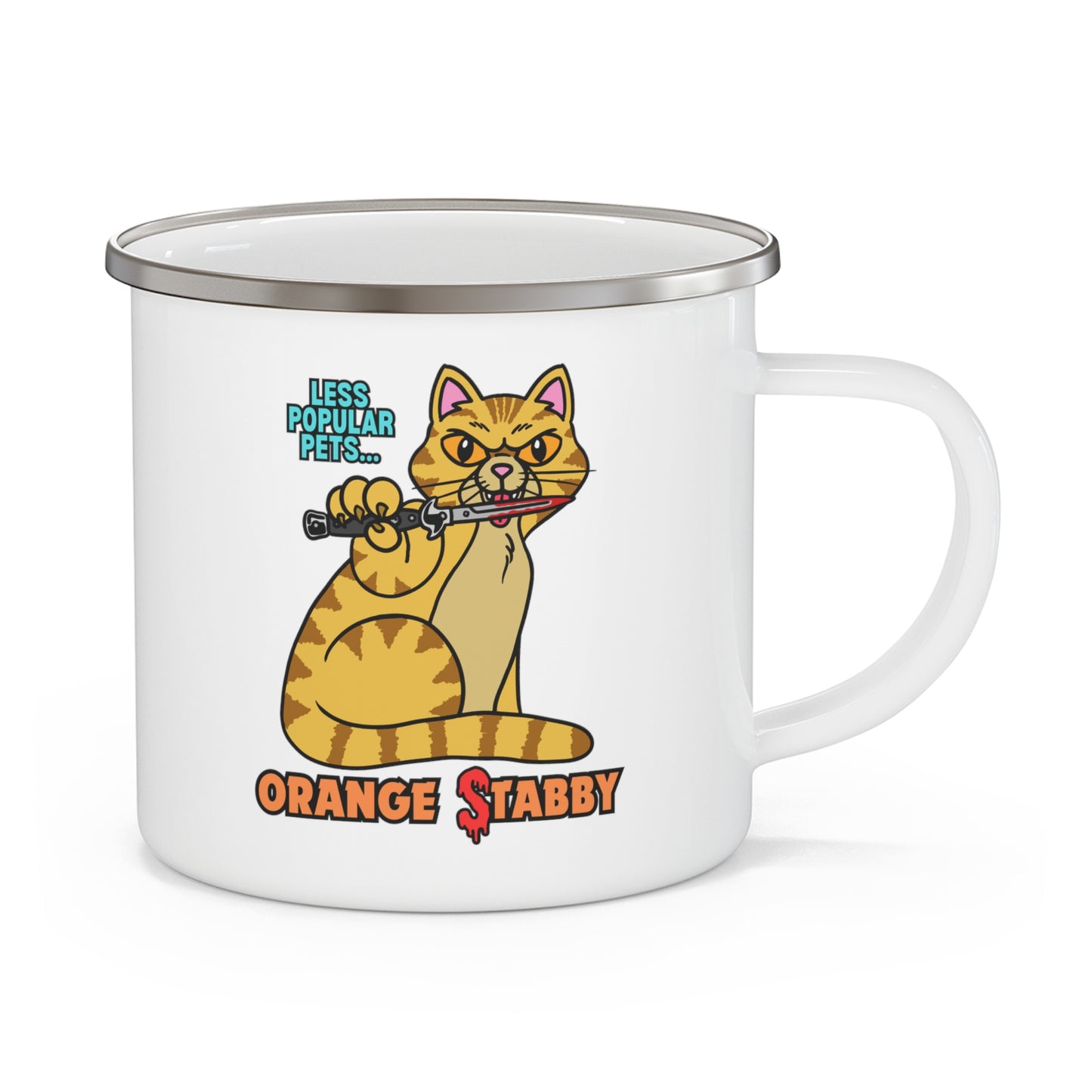 Stabby Cat! Enamel Camping Mug