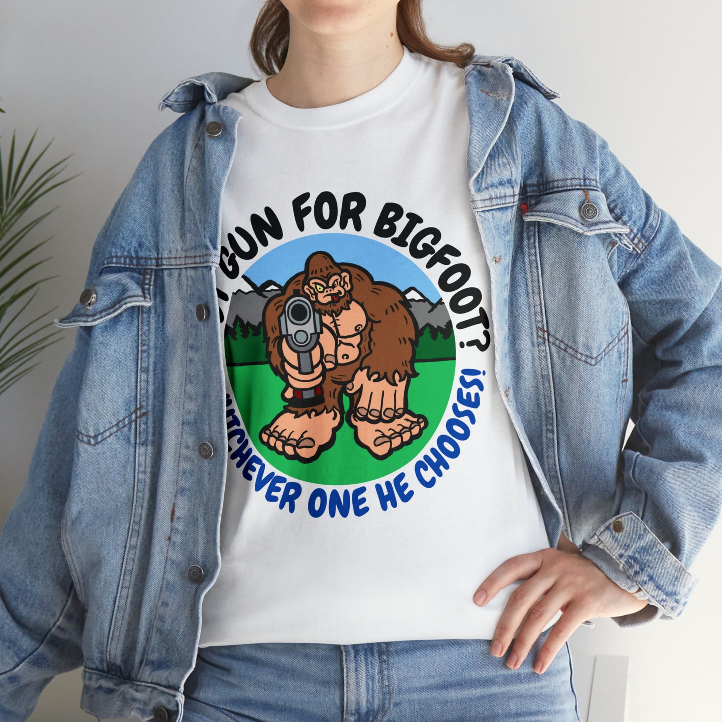 Best Gun for Bigfoot Unisex Heavy Cotton Tee