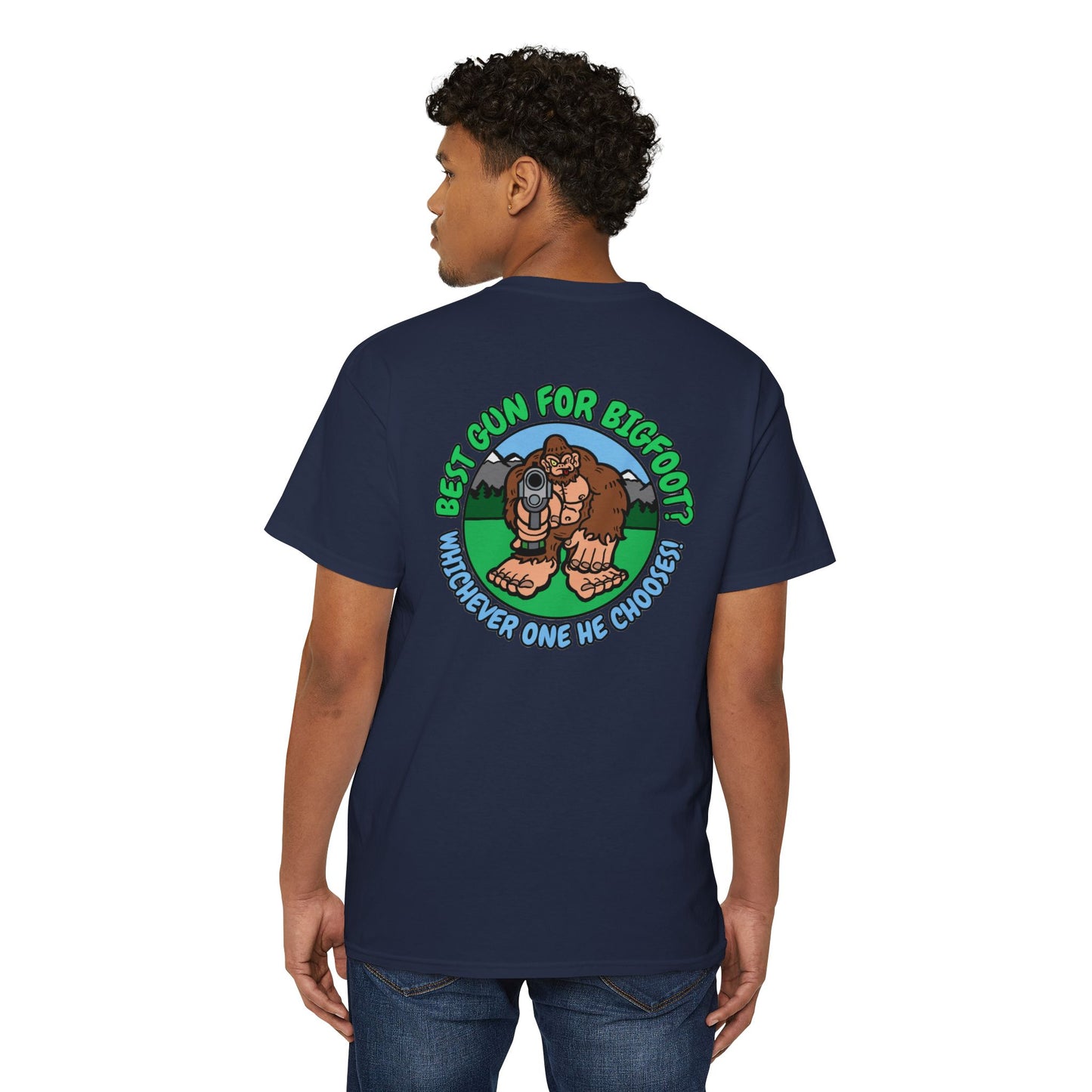 Best Gun for Bigfoot! - Unisex Heavy Cotton Pocket Tee