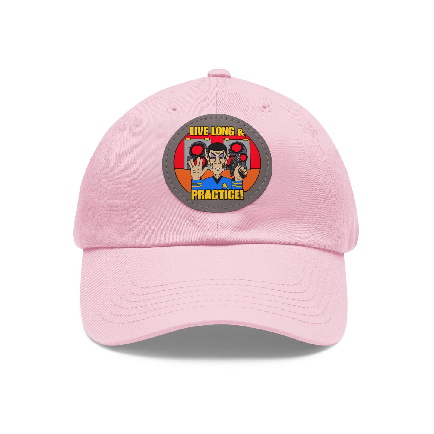 Live Long & Practice! Dad Hat with Leather Patch (Round)