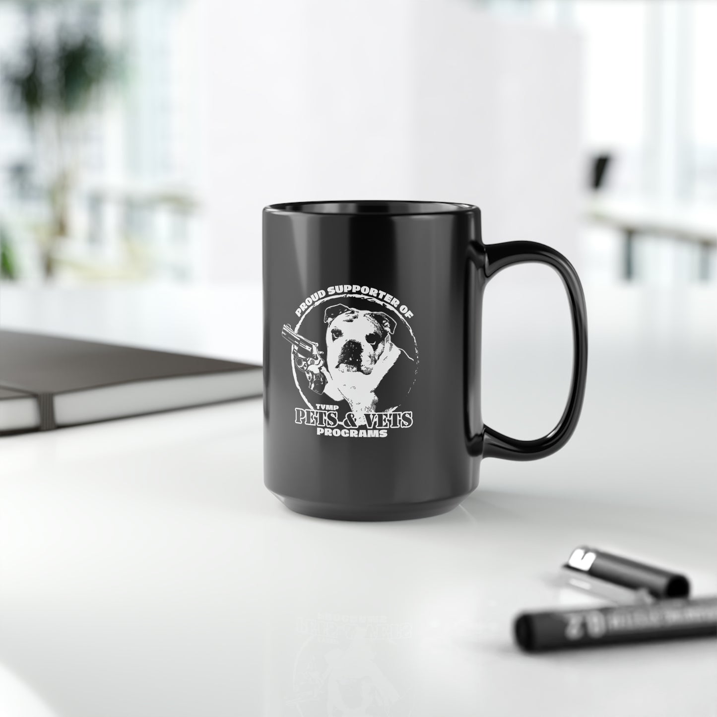 P&V Supporter Black Mug, 15oz