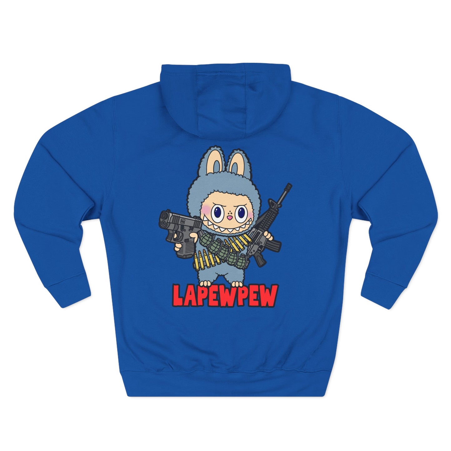 Lapewpew! Three-Panel Fleece Hoodie (Backside Print)