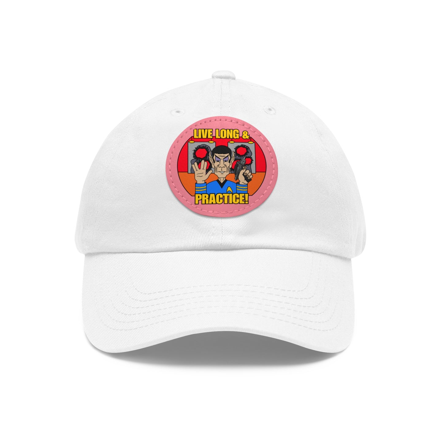 Live Long & Practice! Dad Hat with Leather Patch (Round)