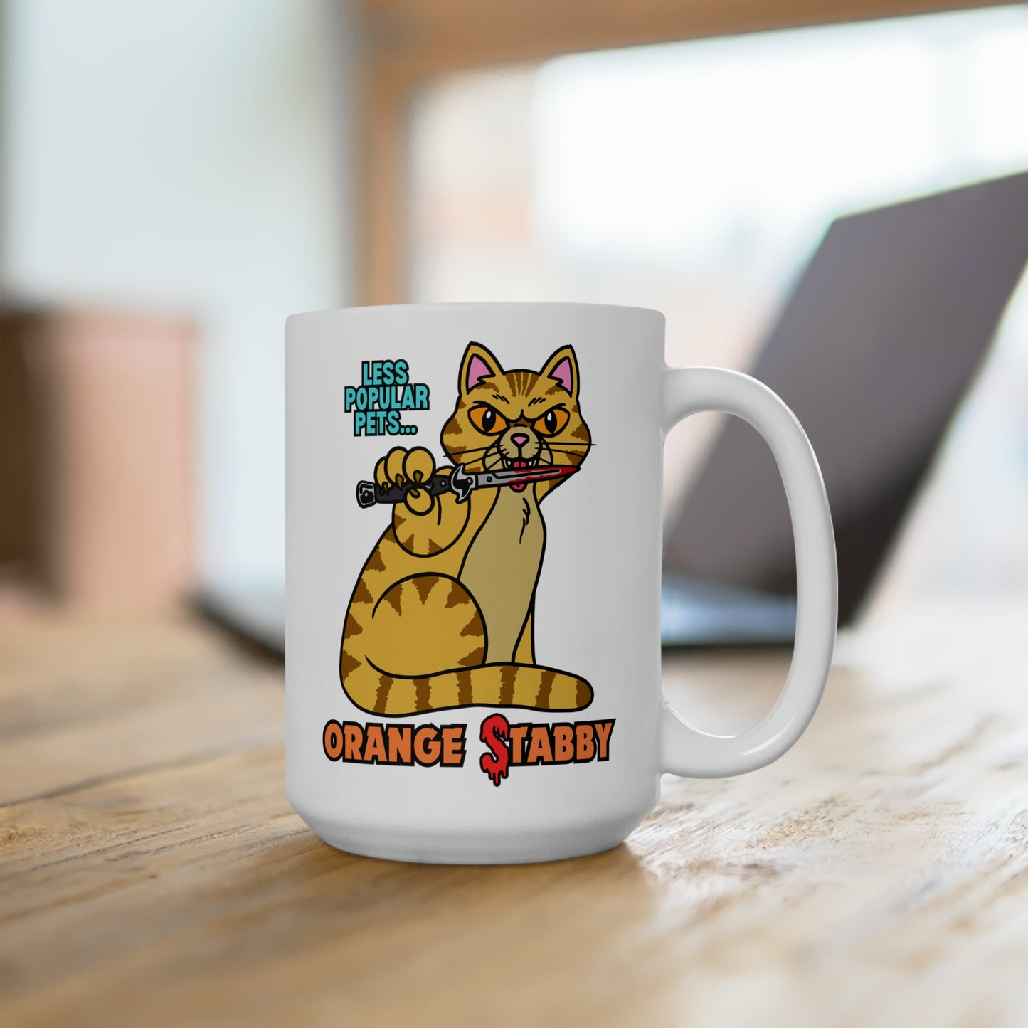 Stabby Cat! Ceramic Mug 15oz