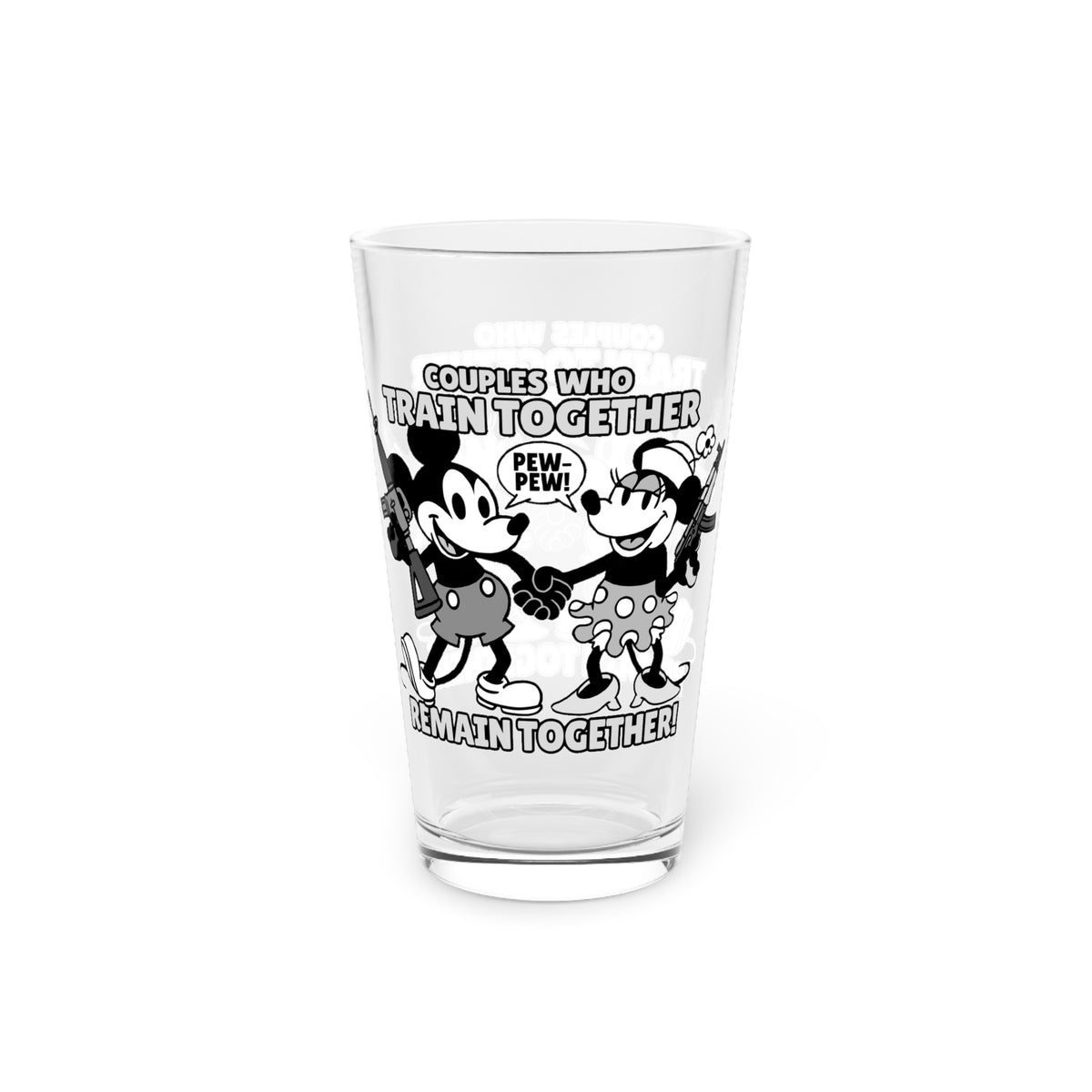 Train Together (2 sided) Pint Glass, 16oz