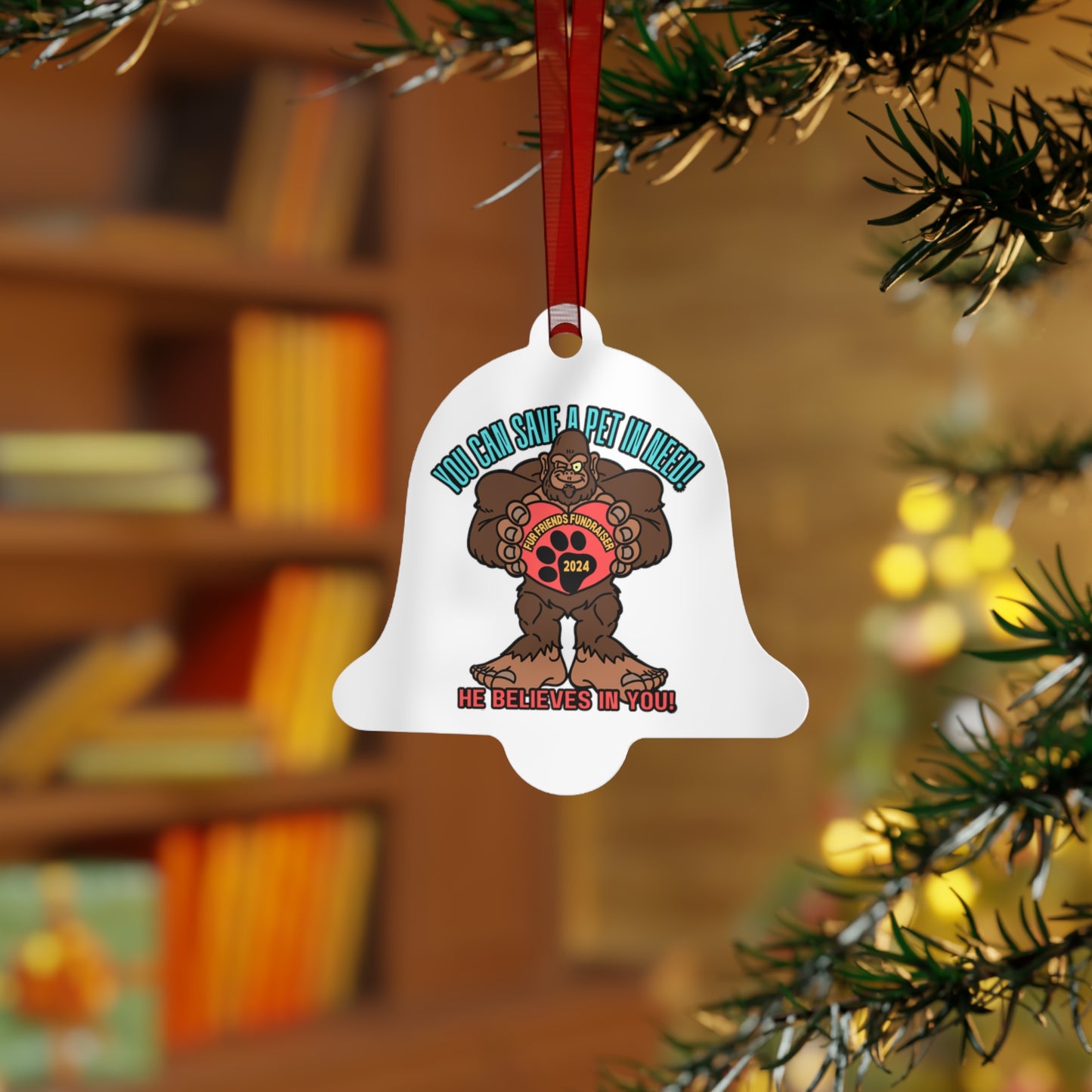 Bigfoot Believes in You! (FFF) Metal Ornaments