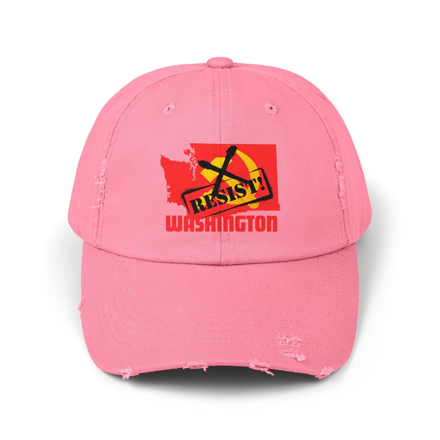 WA Resist! Unisex Distressed Cap