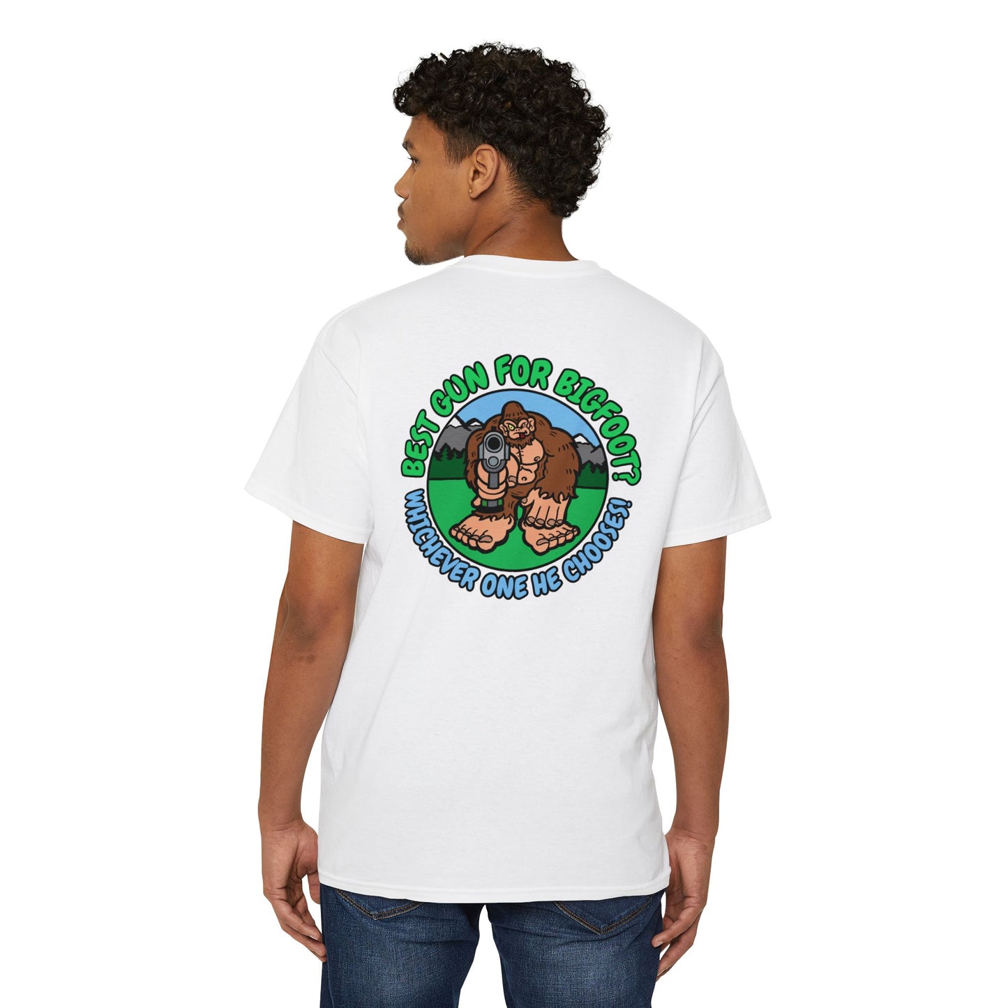 Best Gun for Bigfoot! - Unisex Heavy Cotton Pocket Tee