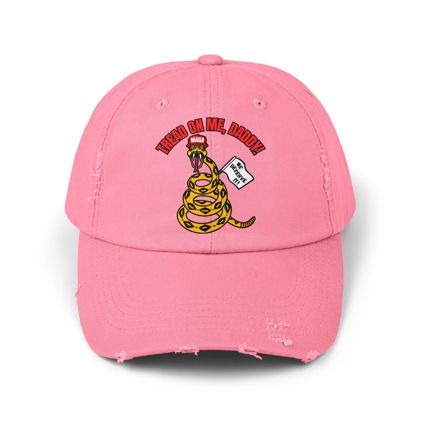 Tread On Me, Daddy! (MAGA) Unisex Distressed Cap