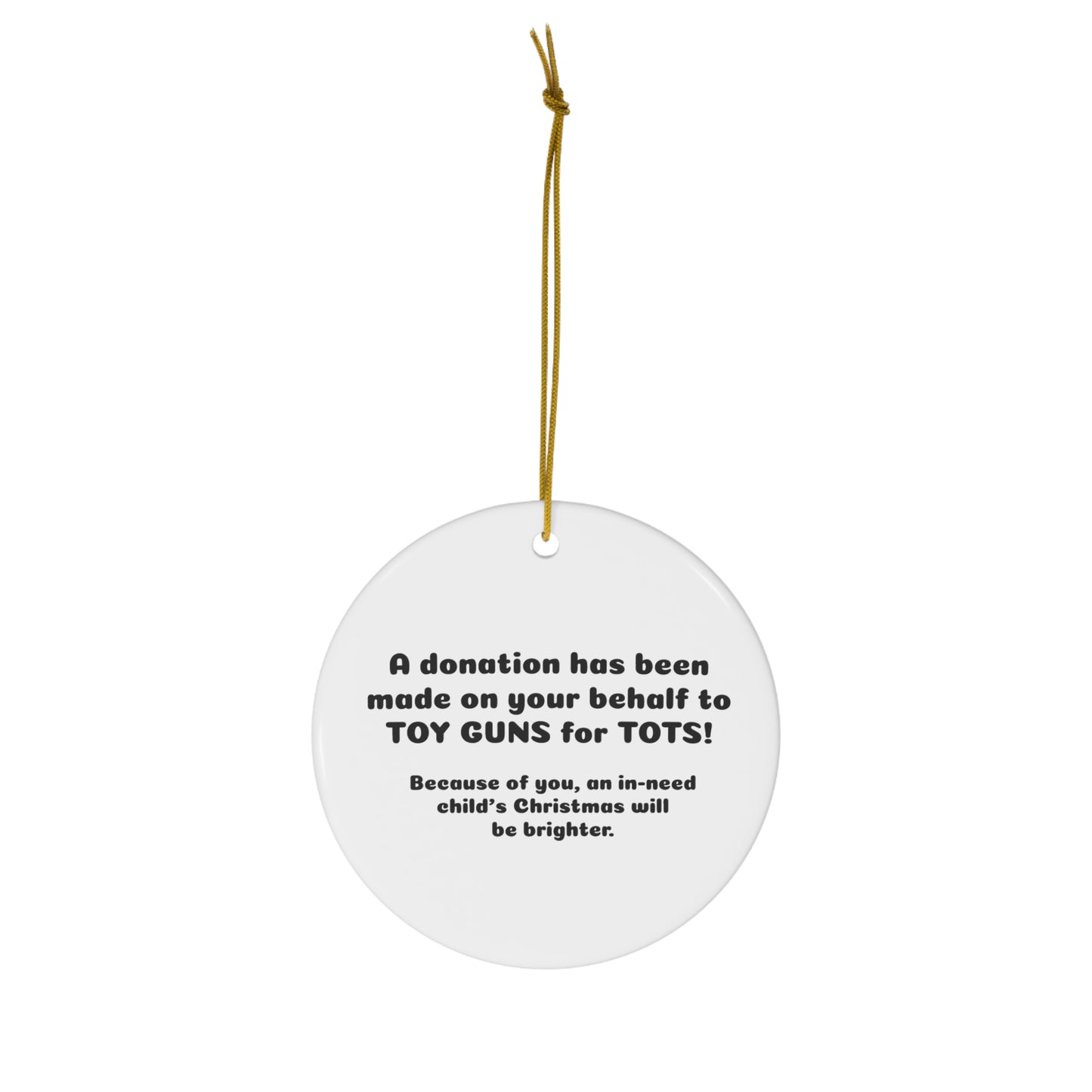 TG4T Donations Gift Ceramic Ornament, 1-Pack