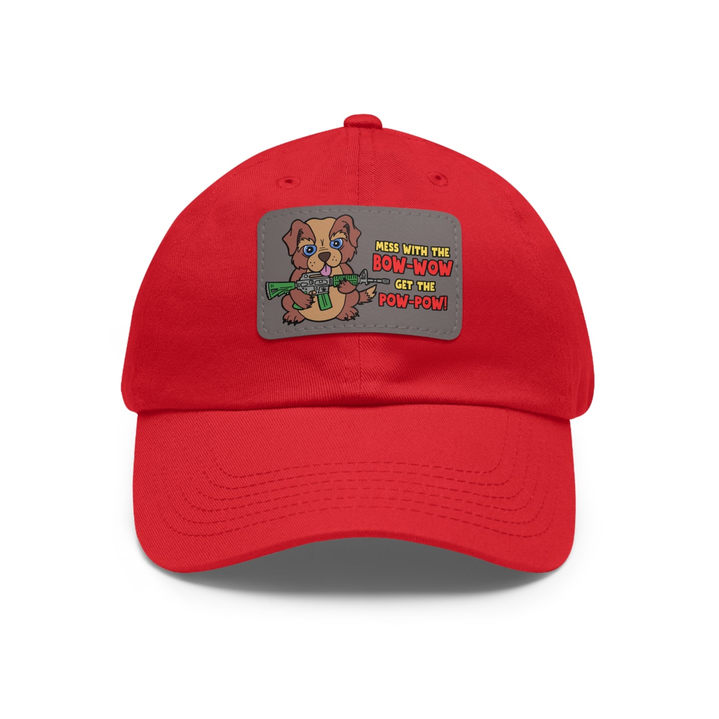 Bow-Wow/Pow-Pow! Dad Hat with Leather Patch (Rectangle)