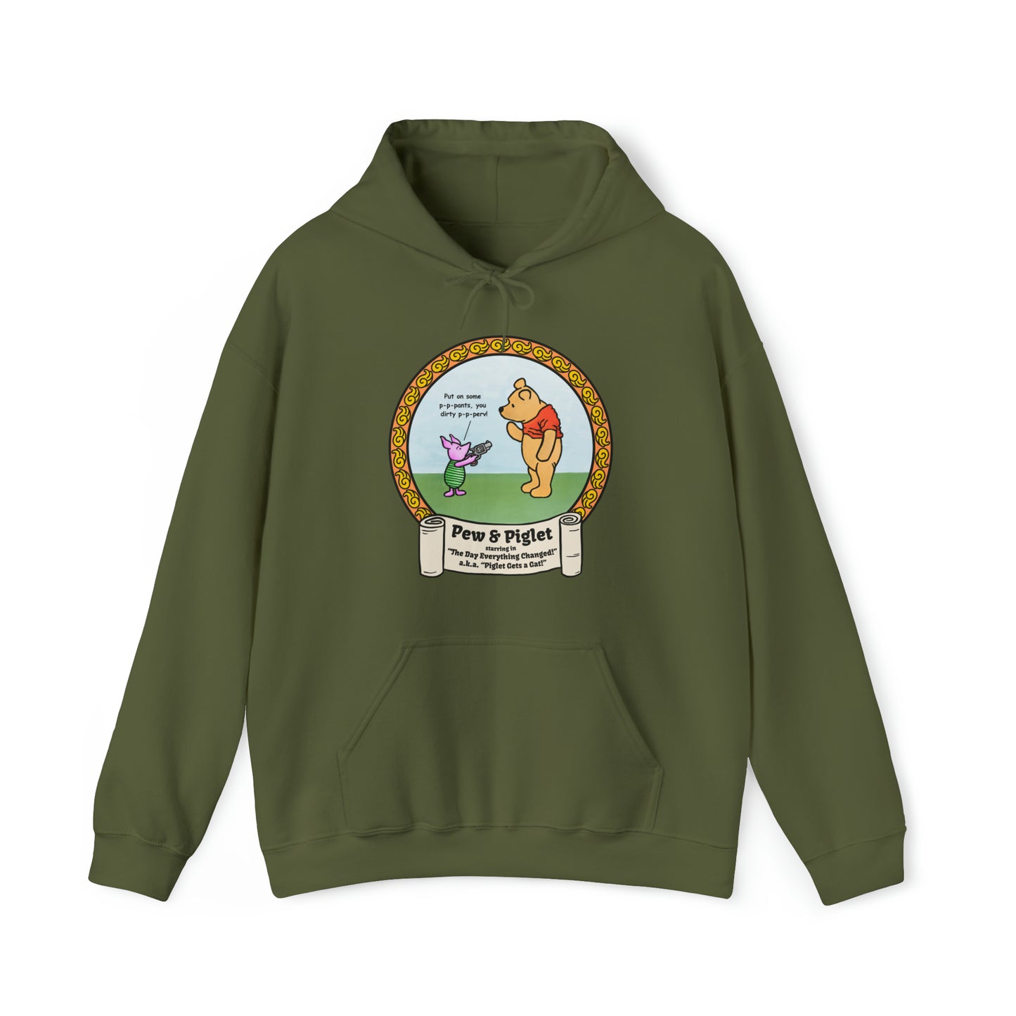 Piglet Gets a Gat! Unisex Heavy Blend™ Hooded Sweatshirt
