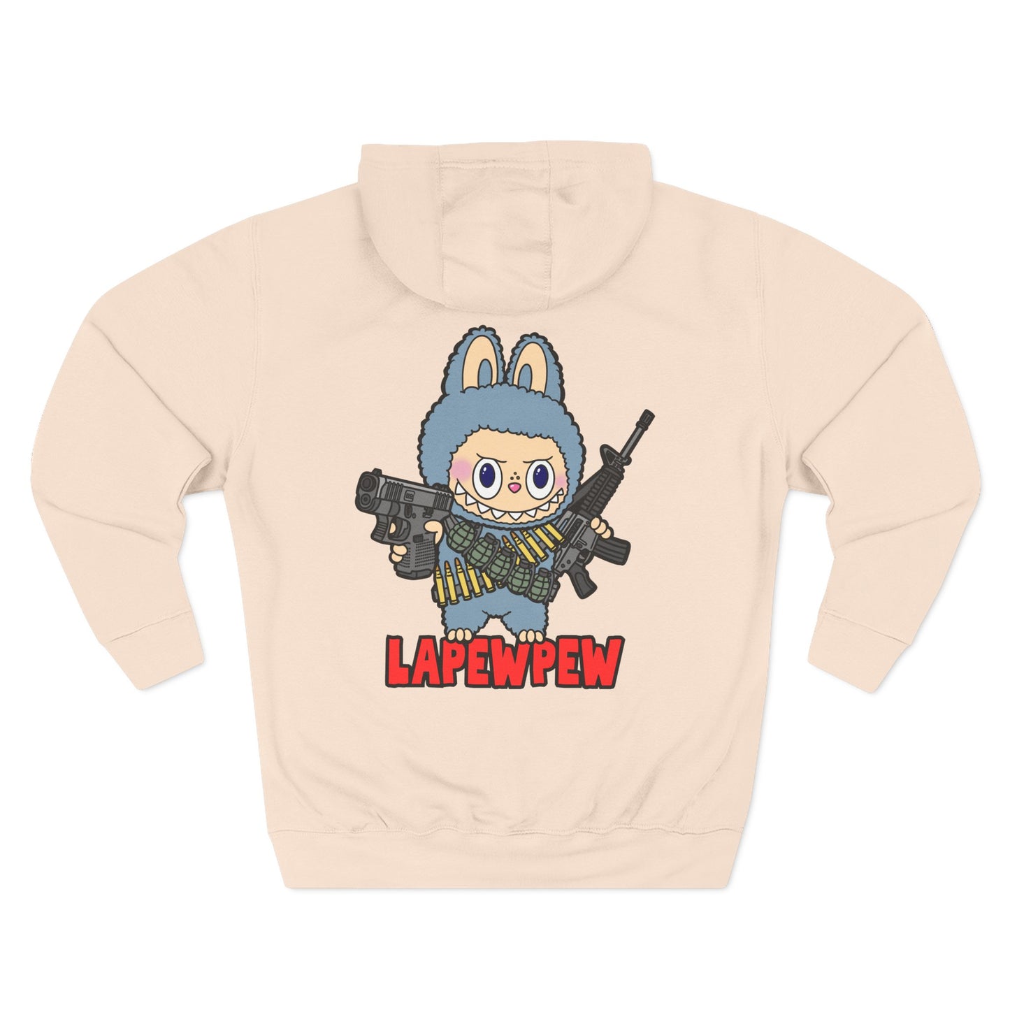 Lapewpew! Three-Panel Fleece Hoodie (Backside Print)