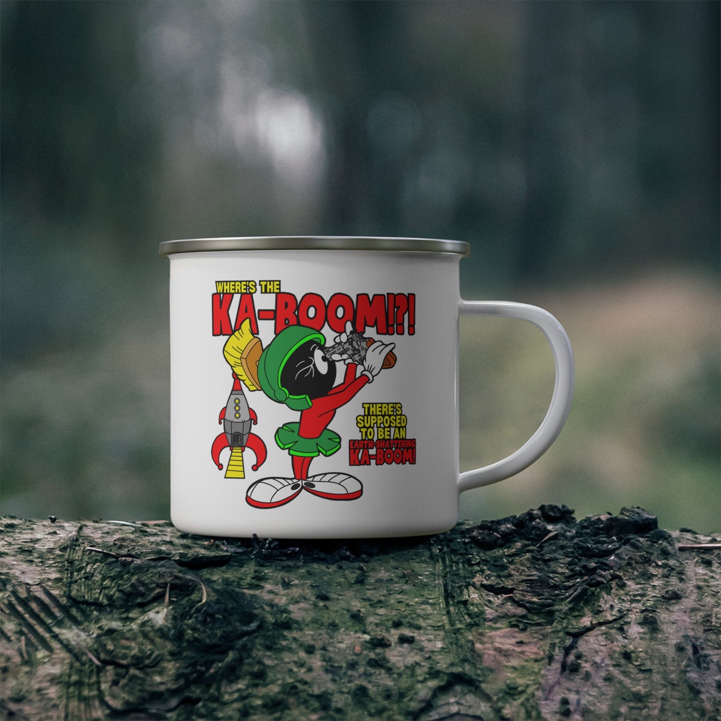 Where's the Ka-Boom!?! Enamel Camping Mug