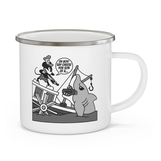 Willie vs. Bruce! Enamel Camping Mug