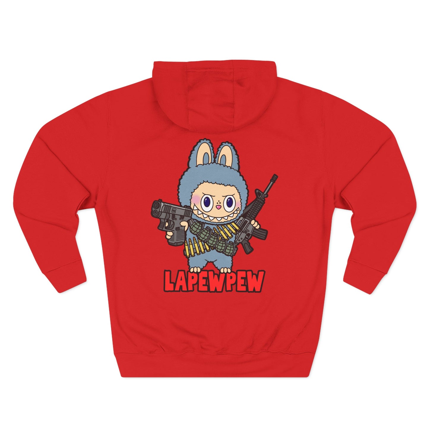 Lapewpew! Three-Panel Fleece Hoodie (Backside Print)