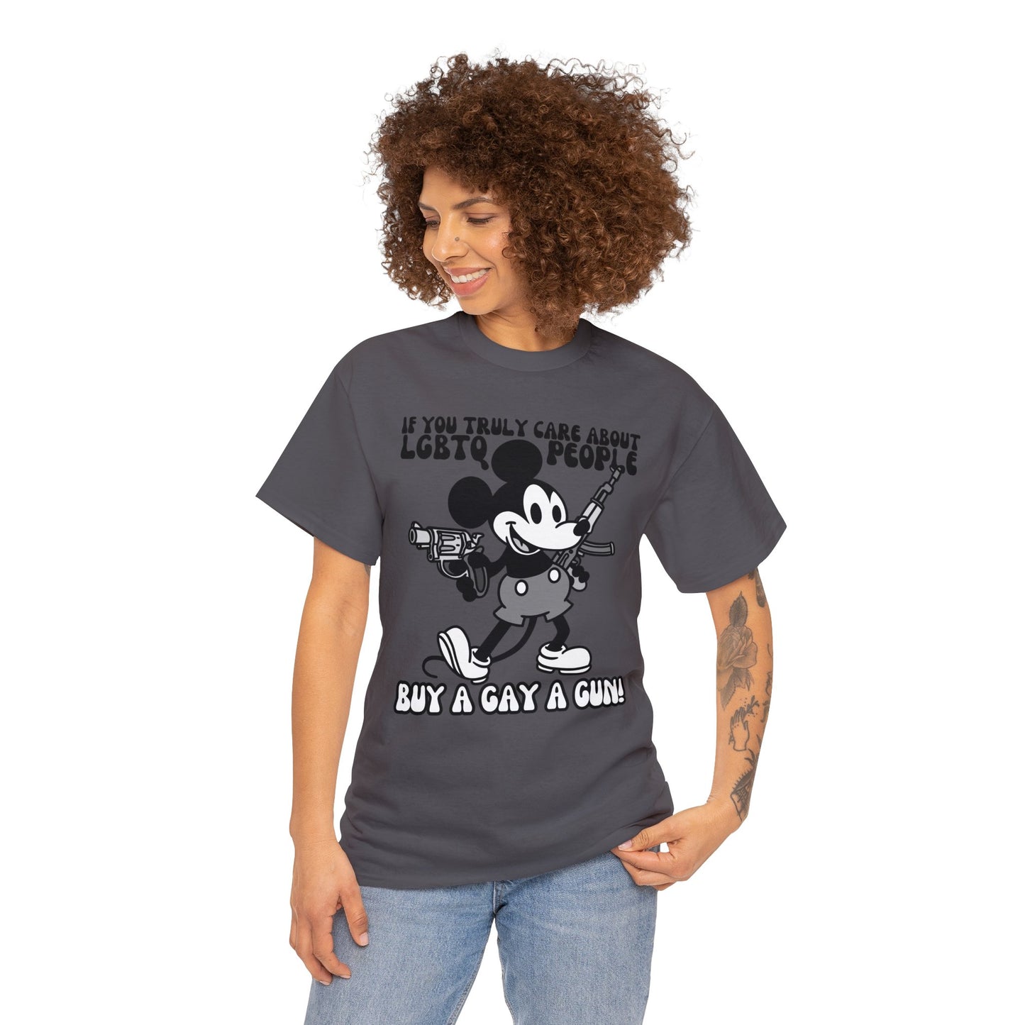 Buy a Gay a Gun! Unisex Heavy Cotton Tee
