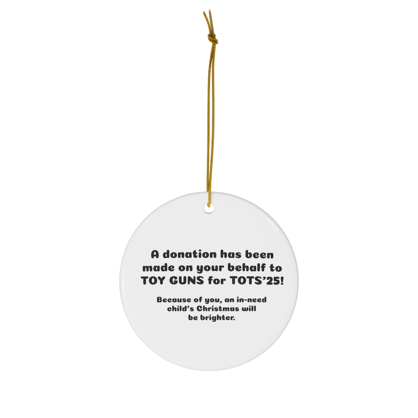 TG4T'25 Donations Gift Ceramic Ornament, 1-Pack