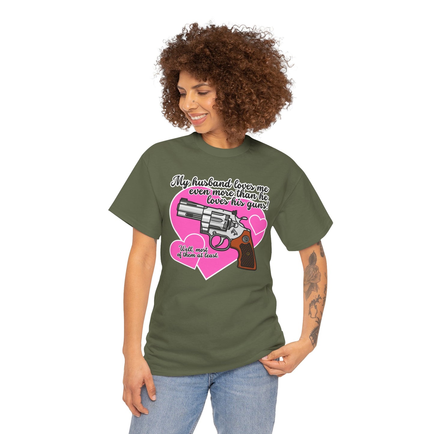 My Husband Loves Me...! Unisex Heavy Cotton Tee