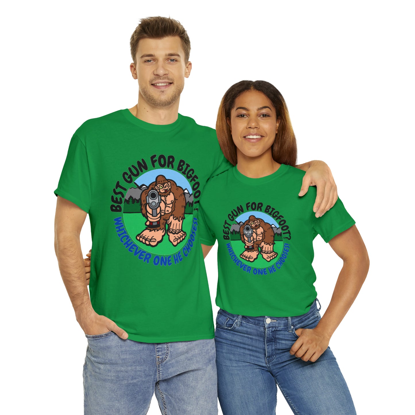 Best Gun for Bigfoot Unisex Heavy Cotton Tee