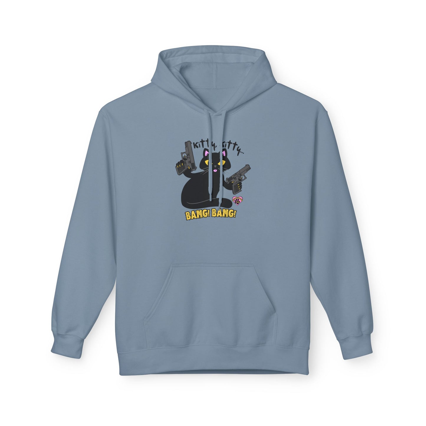 Kitty, Kitty, Bang, Bang! Unisex Midweight Softstyle Fleece Hoodie