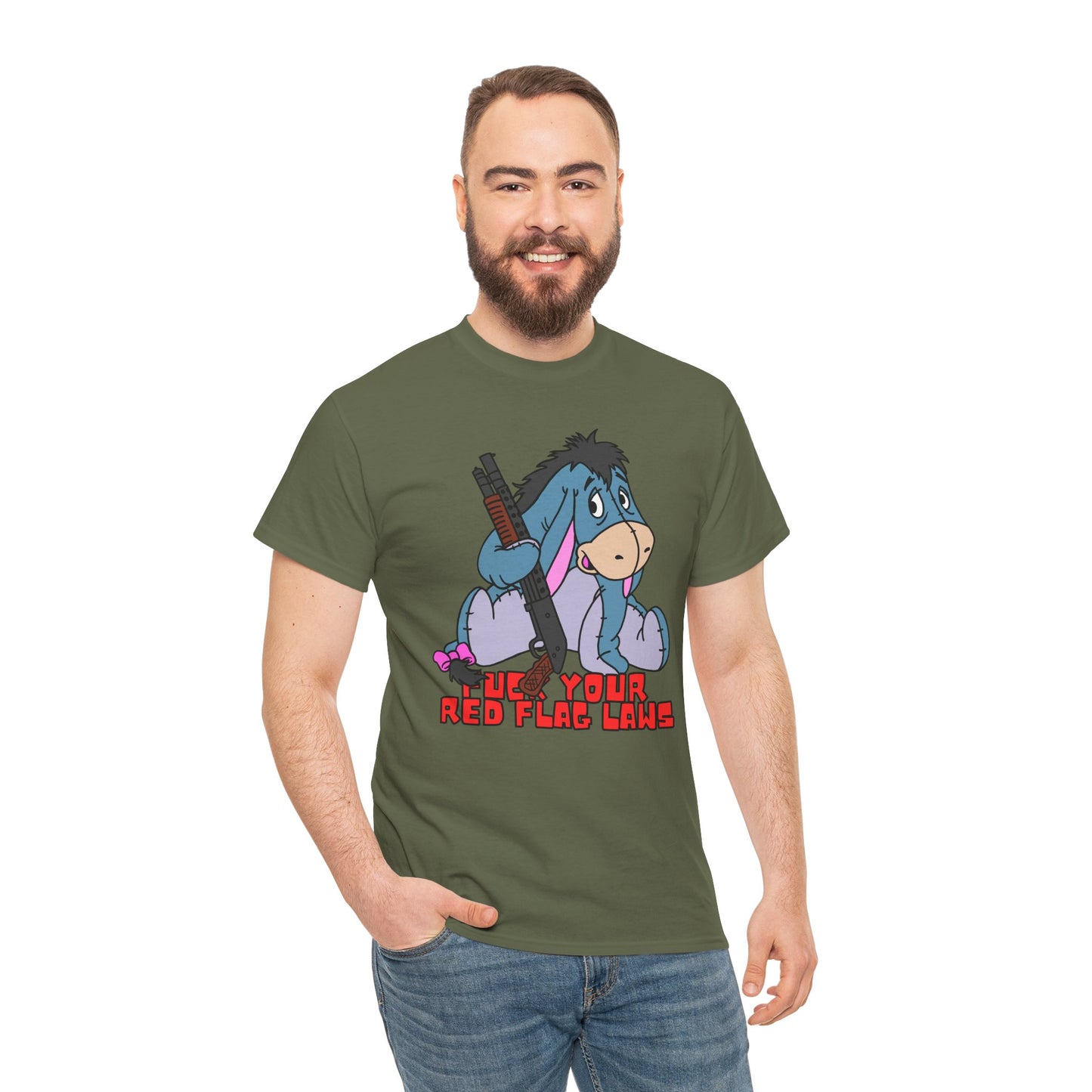 Eeyore Red Flag Laws! Unisex Heavy Cotton Tee - Fun and Unique Graphic Shirt