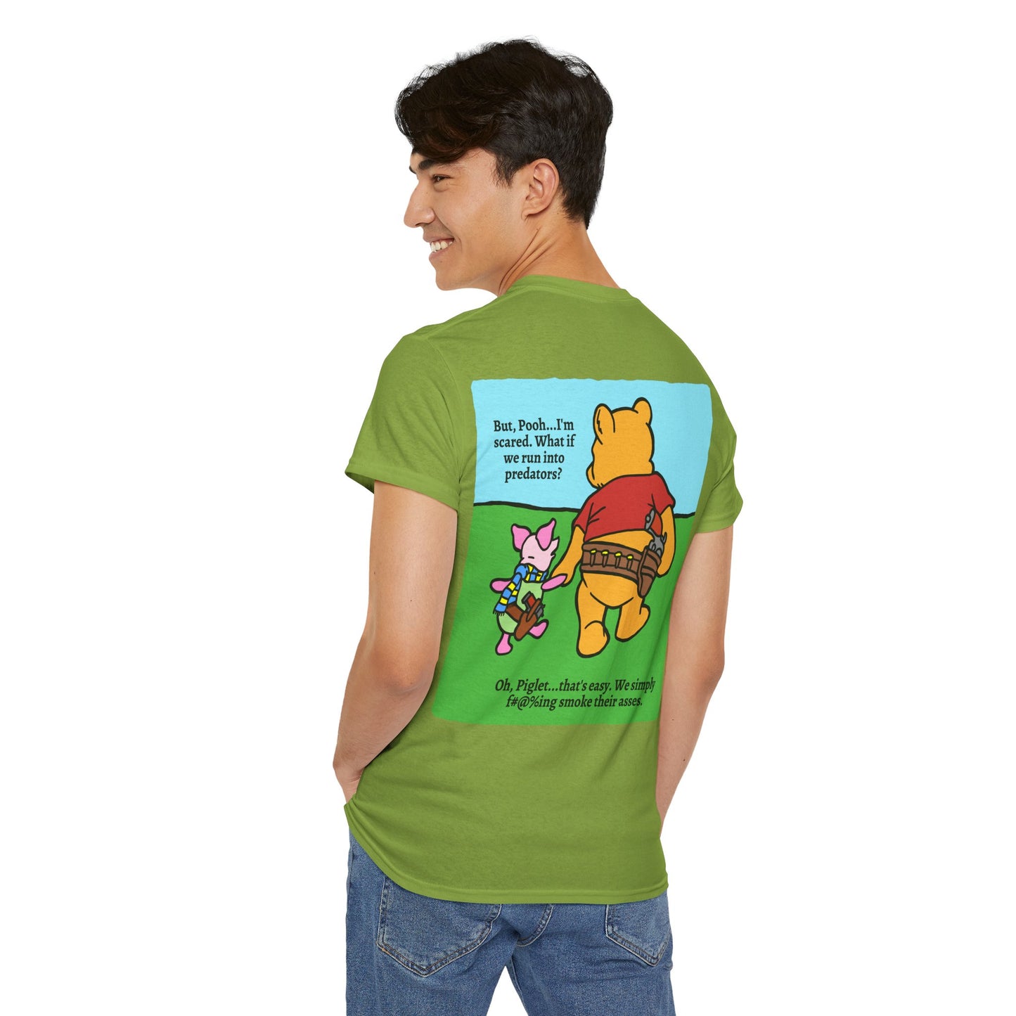 Pew & Piglet! (backside print) Unisex Heavy Cotton Tee