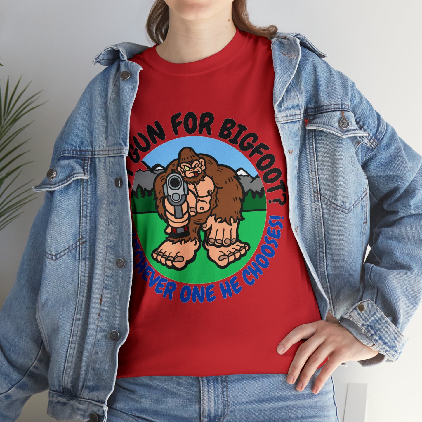 Best Gun for Bigfoot Unisex Heavy Cotton Tee