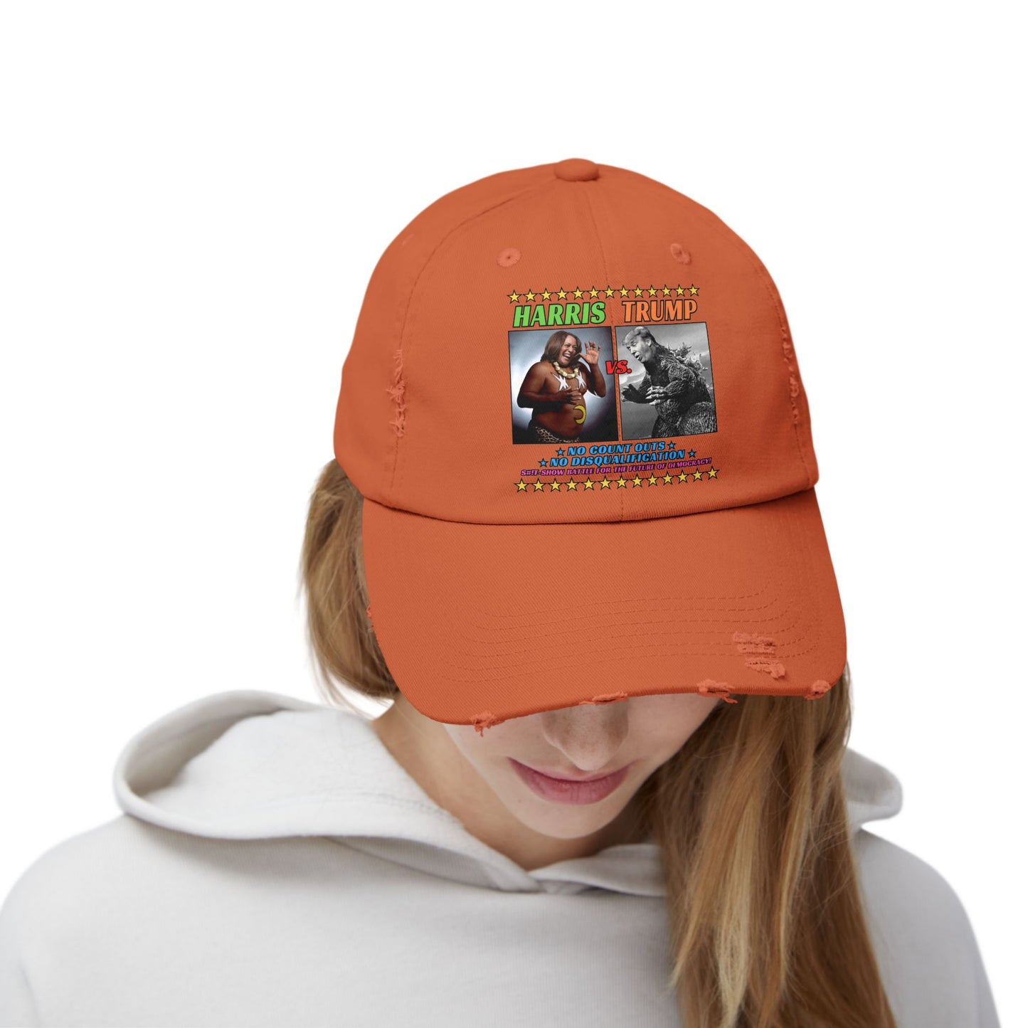 Harris v. Trump! Unisex Distressed Cap