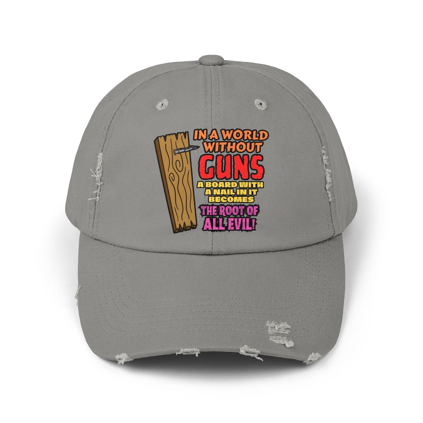 World Without Guns! Unisex Distressed Cap