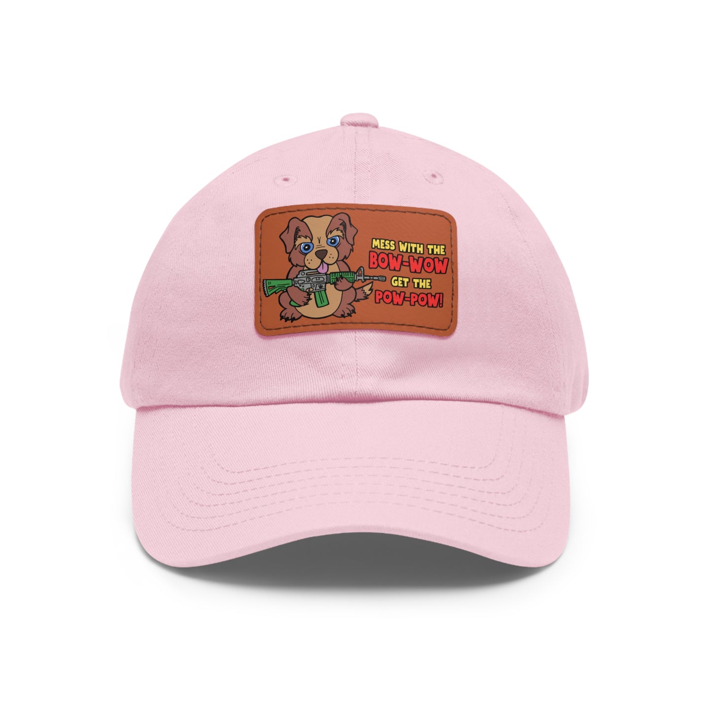 Bow-Wow/Pow-Pow! Dad Hat with Leather Patch (Rectangle)