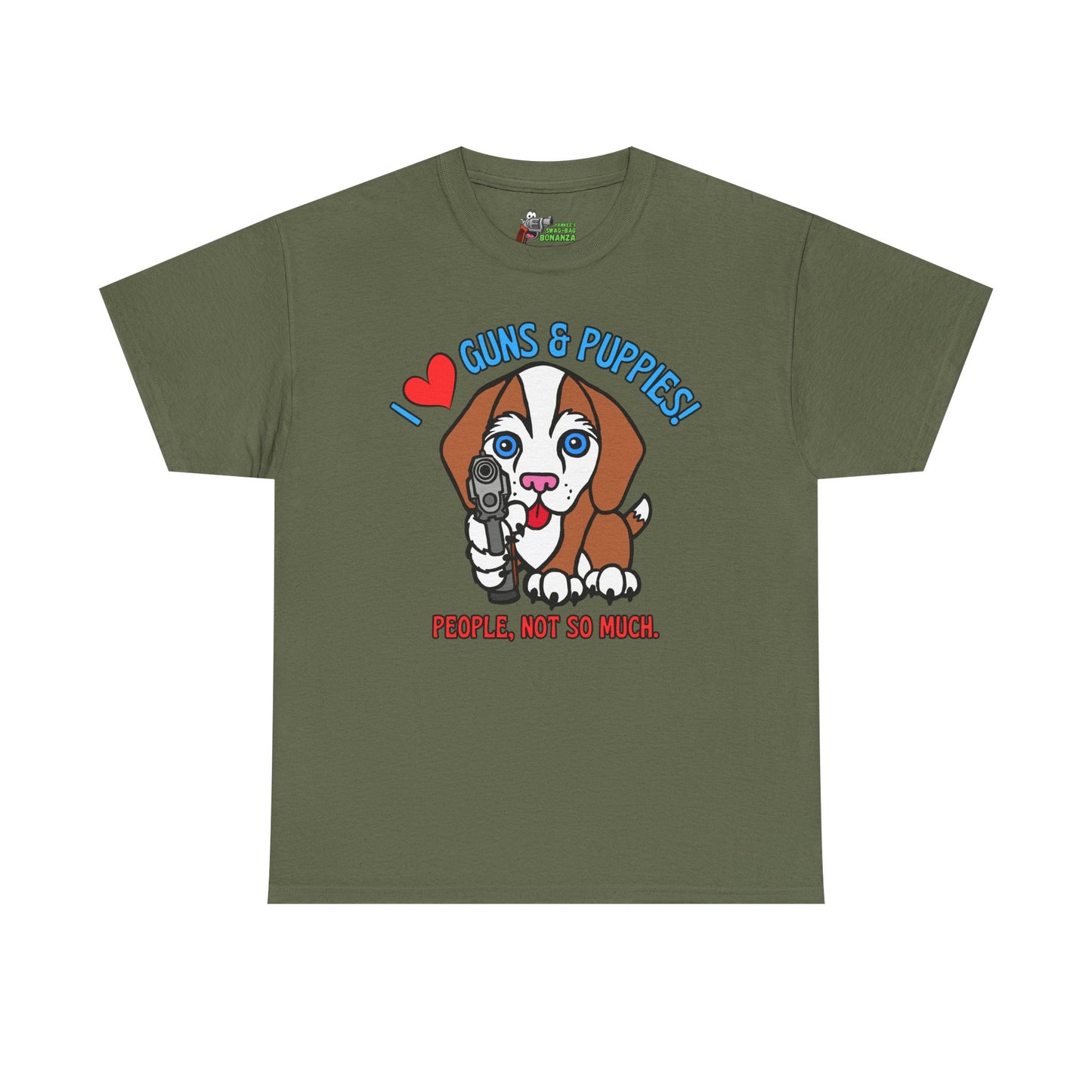 Guns & Puppies! Unisex Heavy Cotton Tee