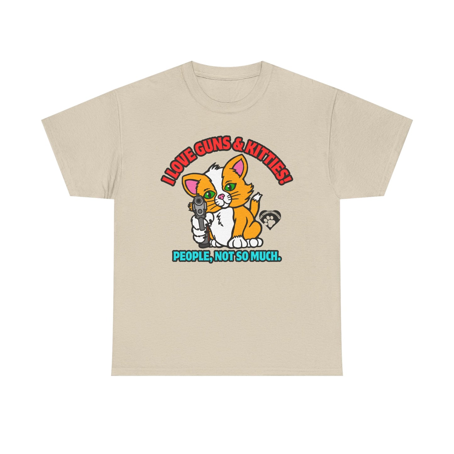 I LOVE Guns & Kitties! Unisex Heavy Cotton Tee