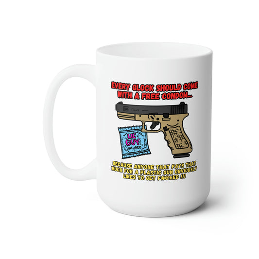 Glock/Condom Ceramic Mug 15oz