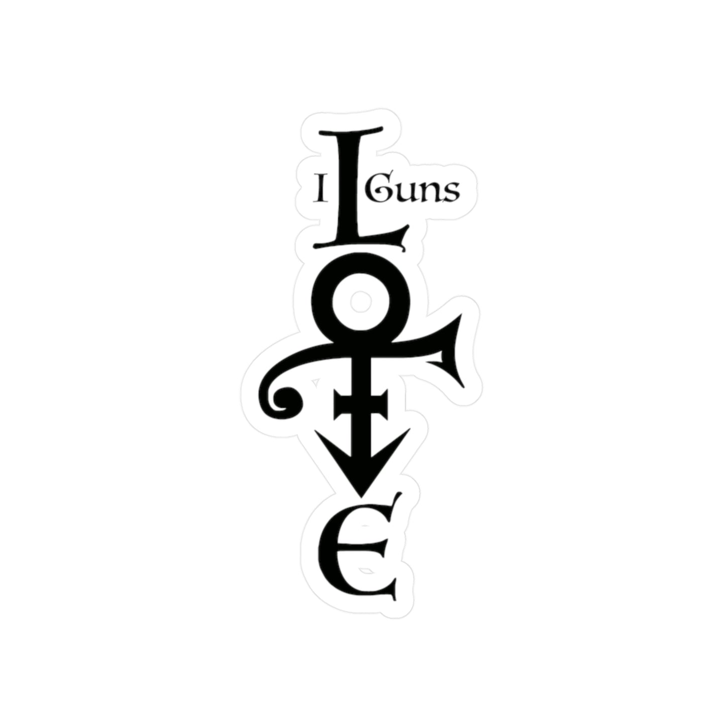 "I LOVE Guns" Kiss-Cut Vinyl Decals