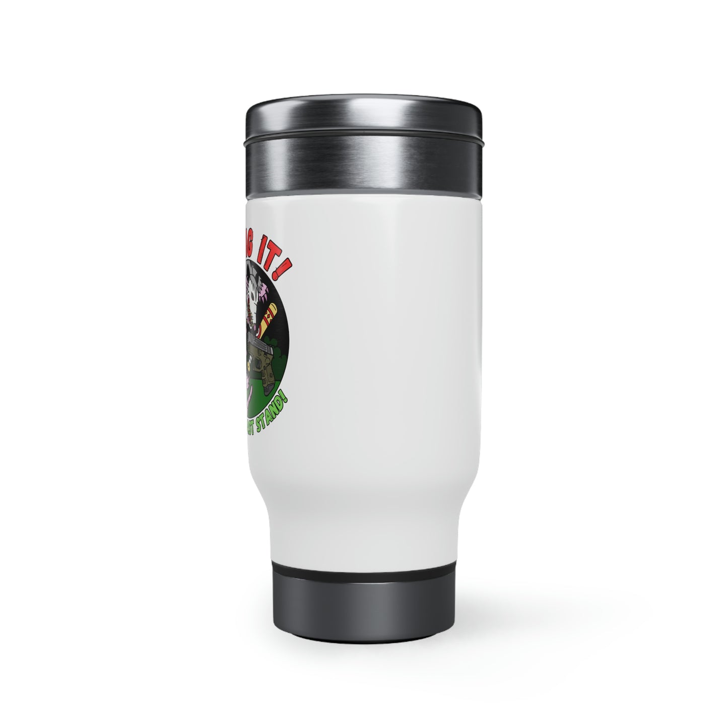 Bring It! Stainless Steel Travel Mug with Handle, 14oz